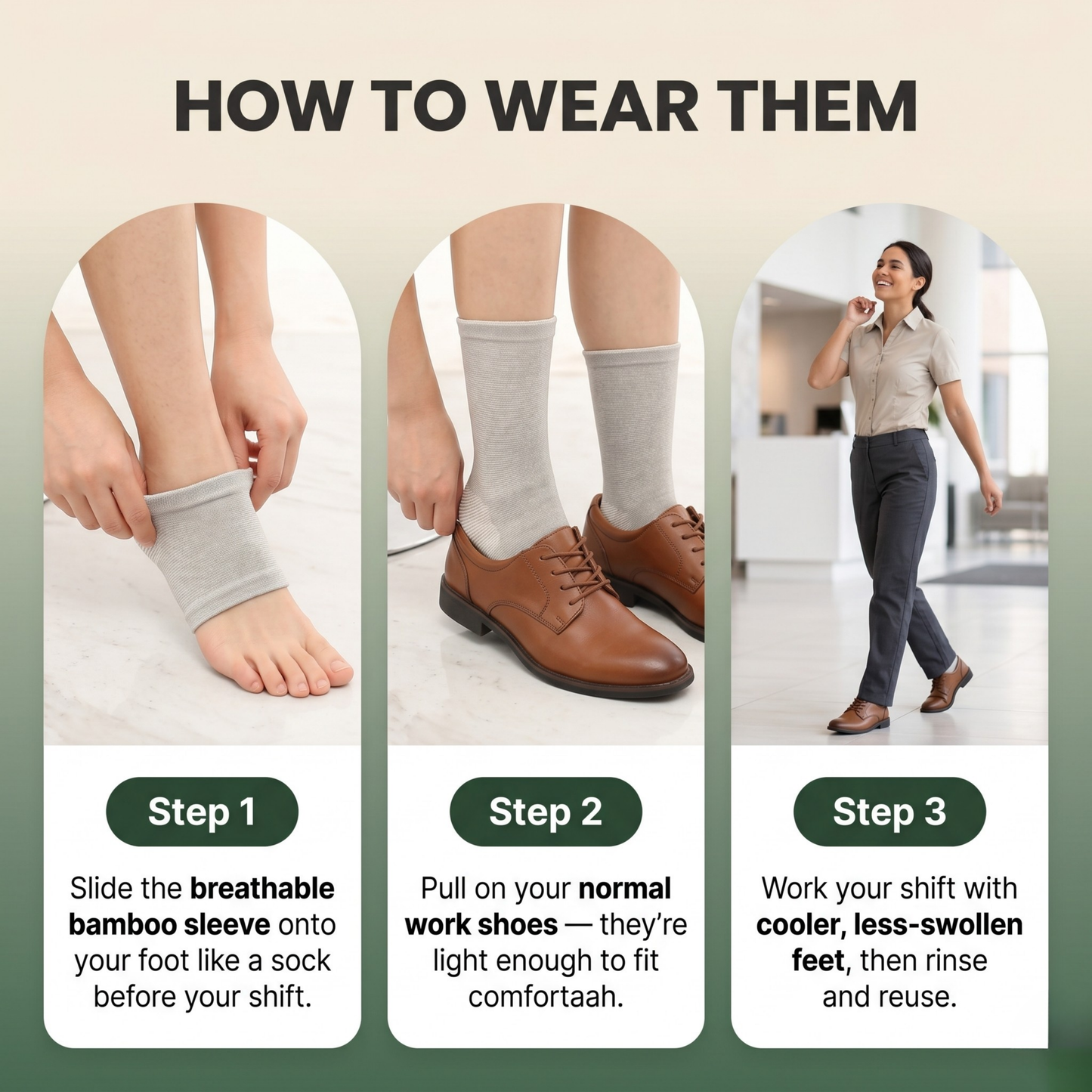 Premium Anti-Fatigue Bamboo Footsleeves