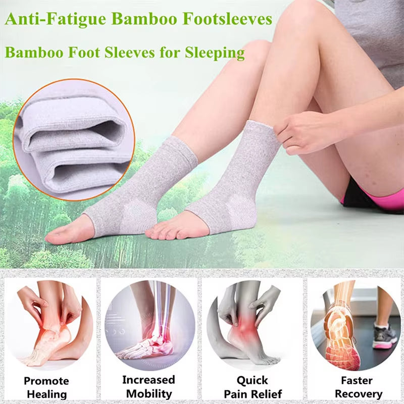 1 Pairs Bamboo Warm Foot Sleeve Fitness Ankle Pads Four Seasons Breathable Ankle Protection Fitness Support Wraps for Man Women
