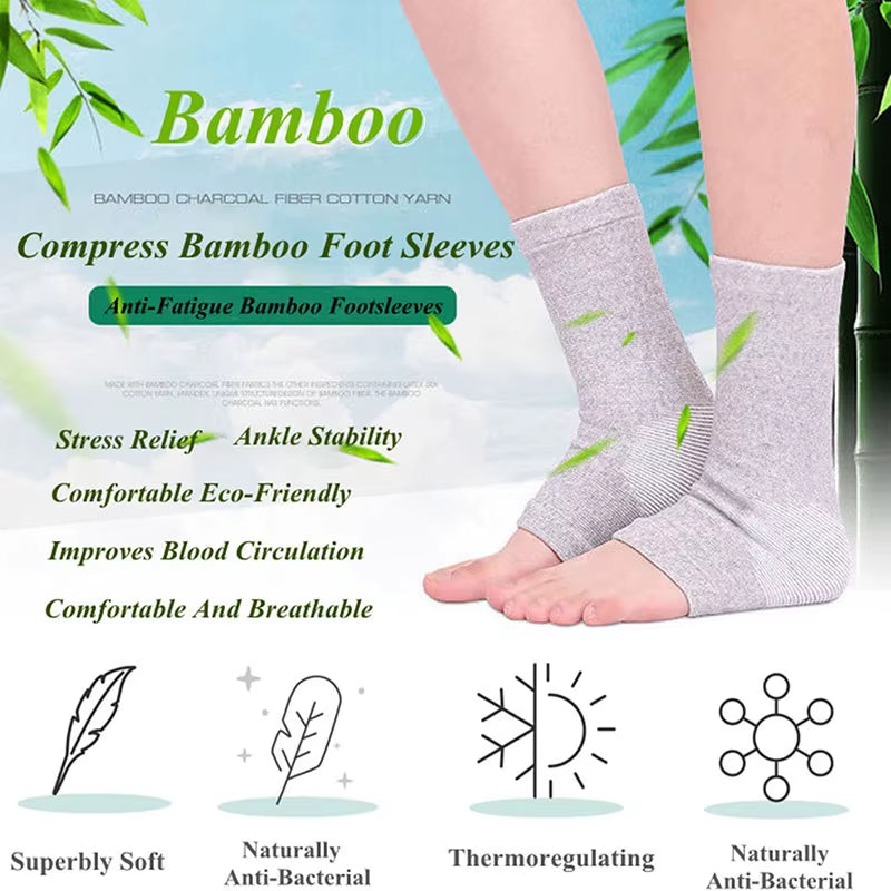 1 Pairs Bamboo Warm Foot Sleeve Fitness Ankle Pads Four Seasons Breathable Ankle Protection Fitness Support Wraps for Man Women